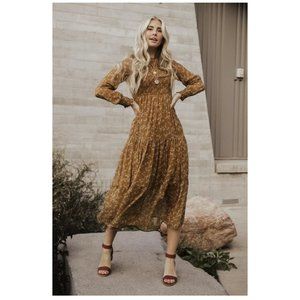 Bohme Brown Floral Maxi Dress